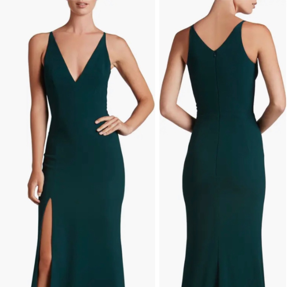 Dress the Population Iris Slit Crepe Gown XL NWT